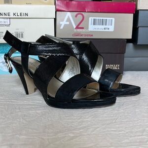 Anne Klein Black Strappy Heels